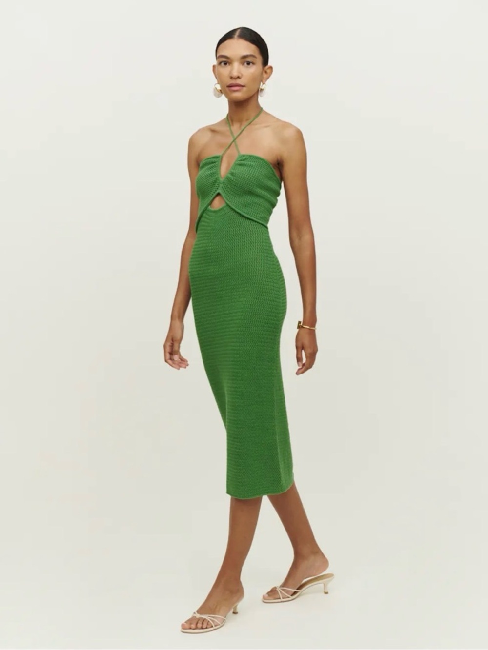 Green Knit Halter dress